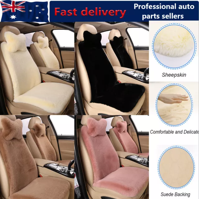 Sheepskin Seat Cushion for Mercedes Benz Front Rear Seat Cover Set Fur Plush Pad