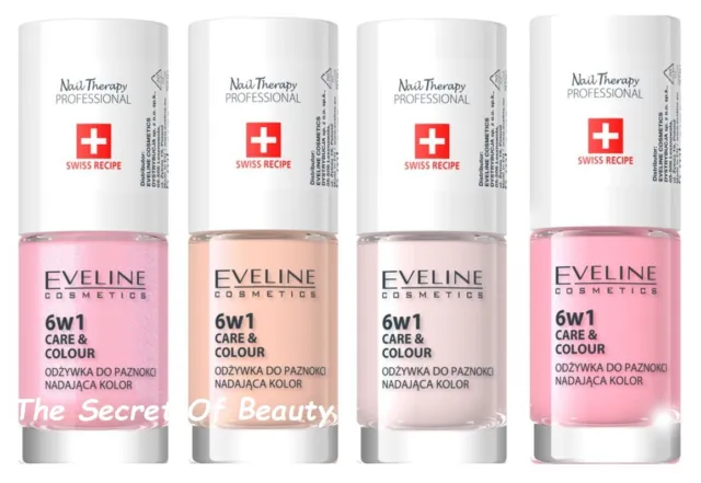 Eveline Cosmetics Nail Therapy Care & Colour 6 in 1 French, Rose, Nude, Pink 5ml