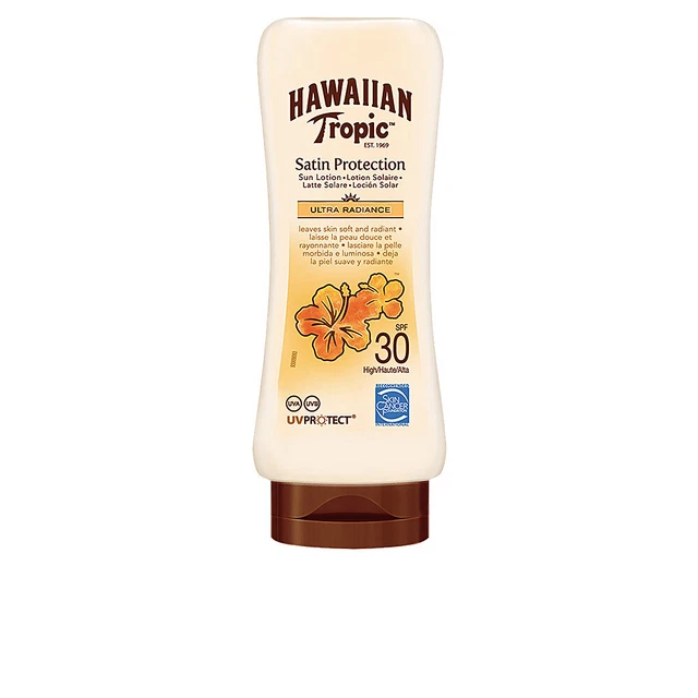 Solaires Hawaiian Tropic unisex SATIN ultra radiance sun lotion SPF30 180 ml