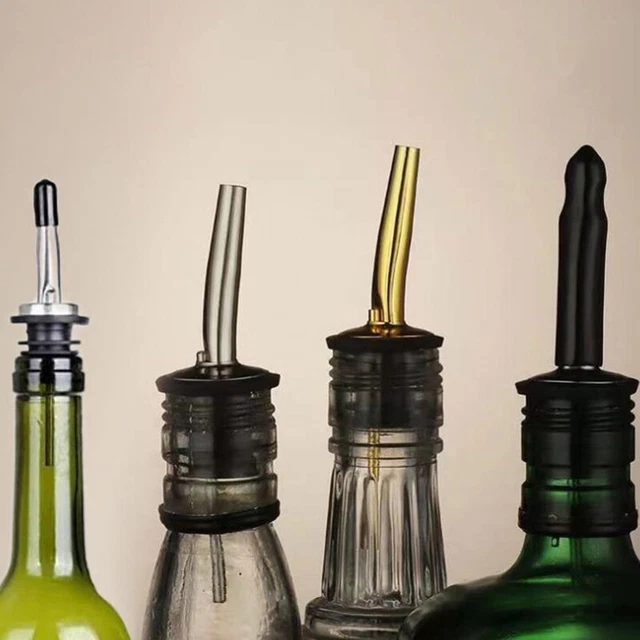 NentMent 20 Pack Bottle Pourer Dust Covers - Rubber Caps For Liquor Pour Spouts, Keeps Out Dust & Fruit Flies (Black TPE, 4 Styles)