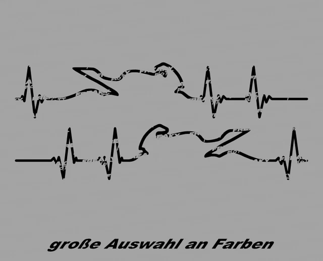 Produktbild von 2er Set Bike Aufkleber Herzschlag Karminrot