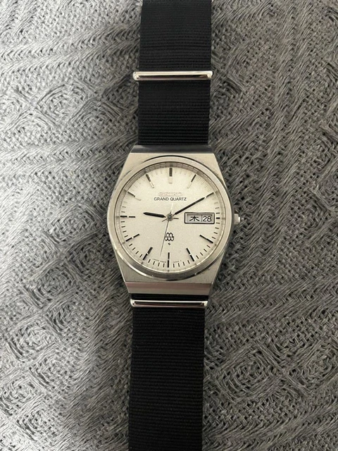 Seiko Grand Quartz Vintage Day Date Quartz Mens Watch Authentic Working
