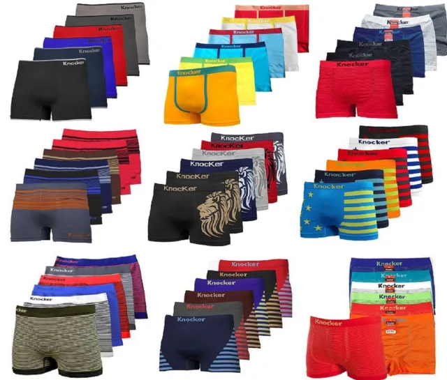 3, 6 Mens Microfiber Boxer Briefs Underwear Seamless Compression Knocker Lot