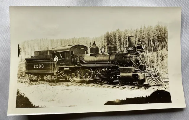 Vintage Photograph 1900’s Locomotive Train 2200 Southern Pacific Lines Timber OR