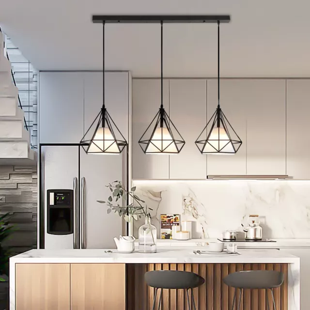 Chandelier Ceiling Fixture Wood Farmhouse Pendant Lamp Island Light Kitchen Home