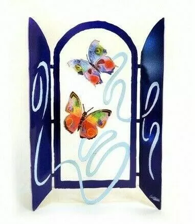 Escultura pop art de metal "Ventana de primavera" pintada a mano por DAVID...