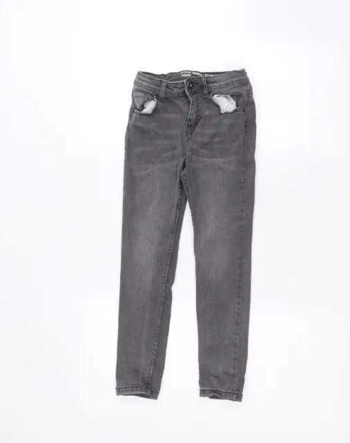 Denim & Co. Girls Grey Cotton Skinny Jeans Size 6-7 Years Regular