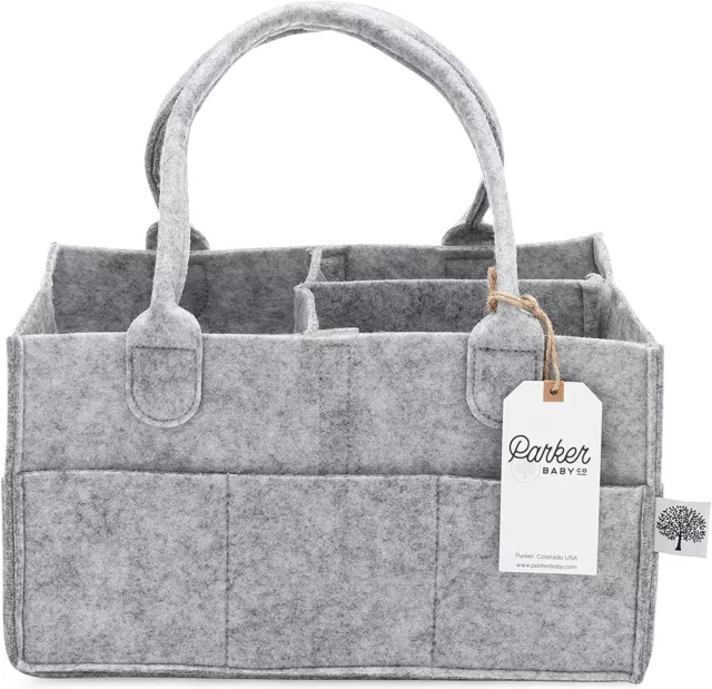 Parker Baby Diaper Caddy Nursery Storage Bin and Car Organizer