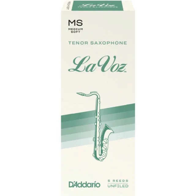 D'Addario RKC05MS - Anches La Voz saxophone ténor, Medium Soft, boîte de 5