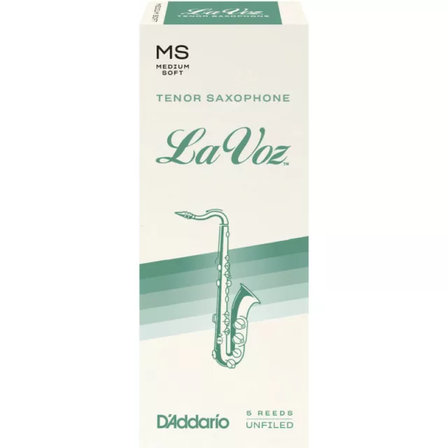 D'Addario RKC05MS - Anches La Voz saxophone ténor, Medium Soft, boîte de 5