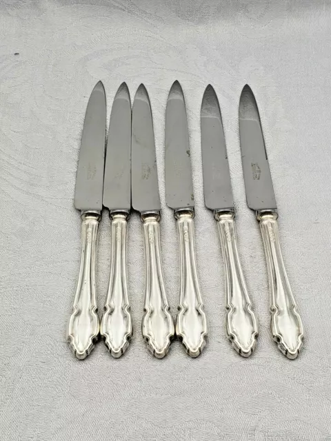 Group of 6 English Sterling Fruit Knives by Cooper Bros & Sons Sheffield 8885