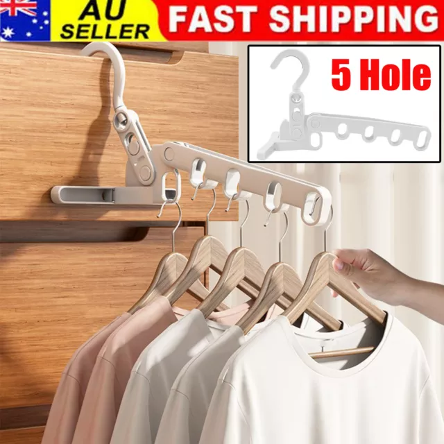 5 Hole Foldable Clothes Hanger for Travel Space Saving Clothes Drying Organizer