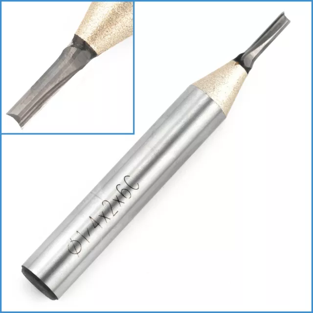 2mm x 6mm CNC Straight Router Bit 1/4" Shank Woodworking Engraving Tool End Mill