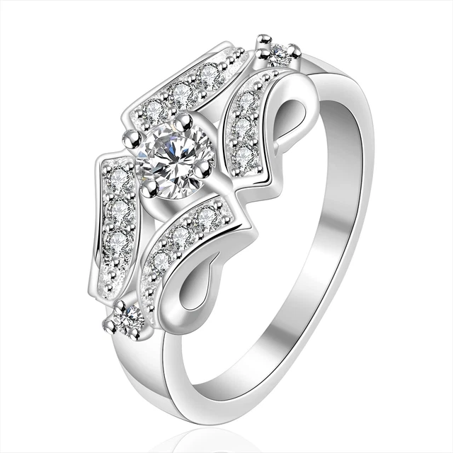 BAGUE ARGENT DIAM TRE 17 MM Taille O Fl che Zircon M Femme Mariage