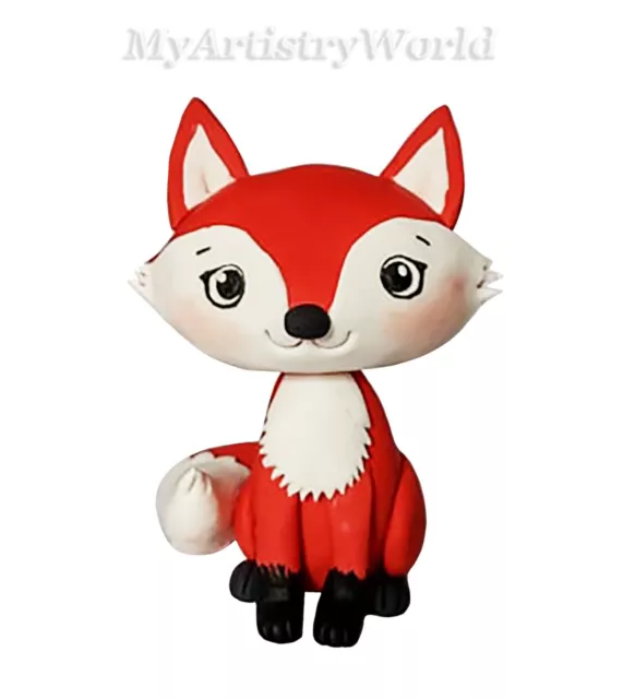 Fox cake topper. Edible 3D fondant/gum paste Woodland animals - Fox figurine.