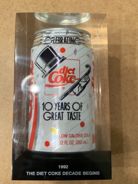Rare 10th Anniversary of Diet Coke Can in Lucite, very good Condition