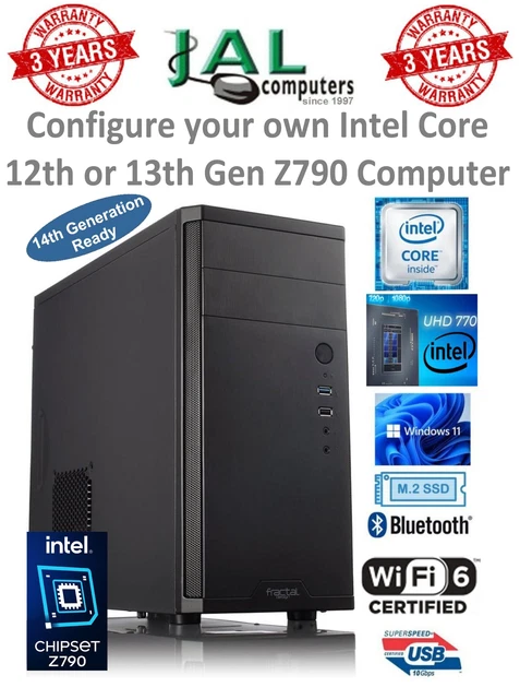 Gaming Intel Core Z790 Configure your own i5 i7 i9 12th or 13th Gen Win 11 Pro
