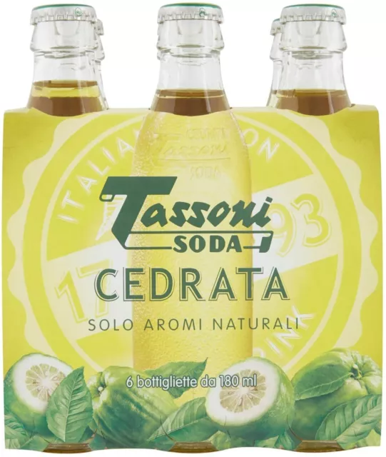 Tassoni - Cedrata Soda, 180 ml (Pacco da 6)