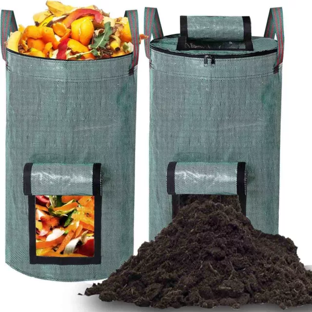 15/34Gallon Compost Bin Bags Garden Leaf Bag Kitchen Waste Organic Composter Bag