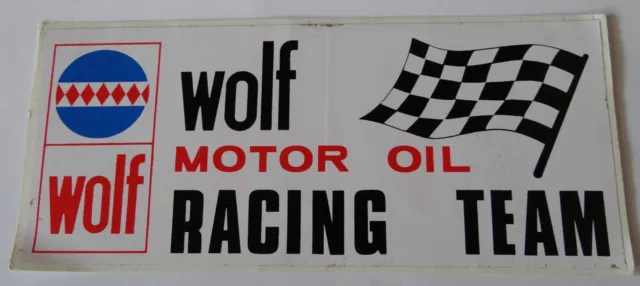 Werbe-Aufkleber wolf Motor Oil Racing Team Motorsport 70er Jahre Oldtimer