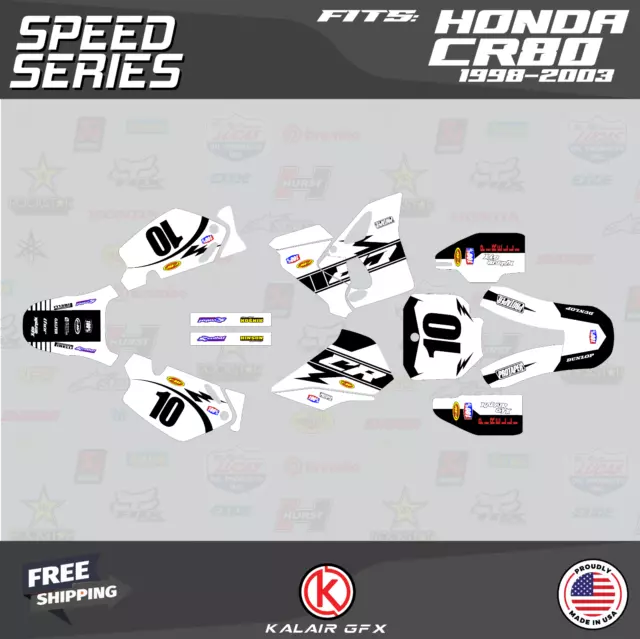 Graphics Kit for Honda CR80 (1998-2003) CR 80 Speed -White