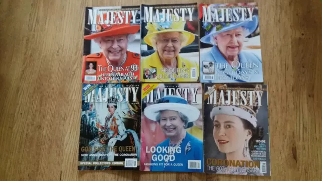 Menge 6 Majesty Royal Magazine. Königin Elisabeth LL. Hochwertige königliche Zeitschriften.