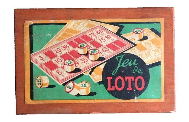 Ancien Jeu De Loto En Bois 'Loteria' - AK Atlas Paris - À Restaurer