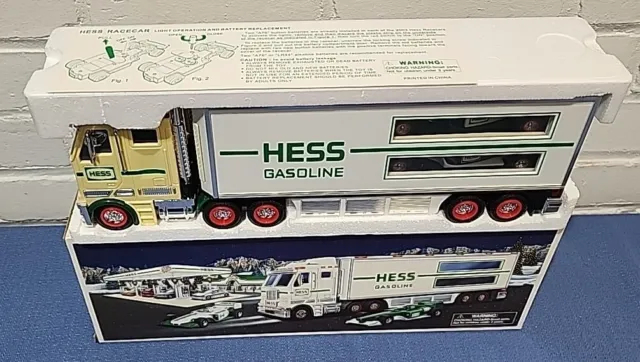 Vintage 2003 Hess Toy Truck And Two Racecars  ● Collectible  ● New In Orig Box