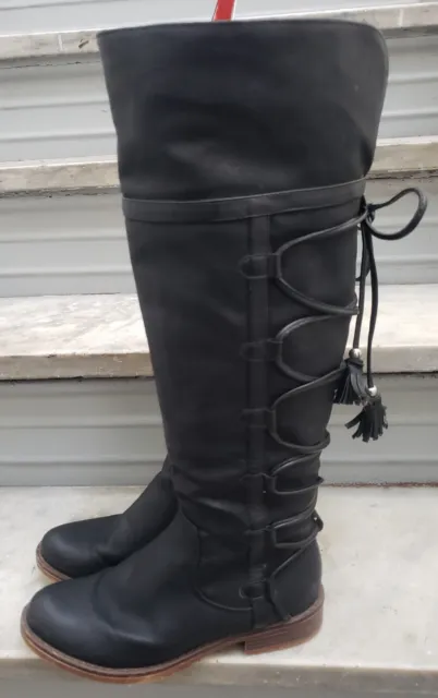 XOXO Womens Size 7.5 Boots 37.5 Black 7 1/2 Comfort  Outdoor Walking Goth Punk
