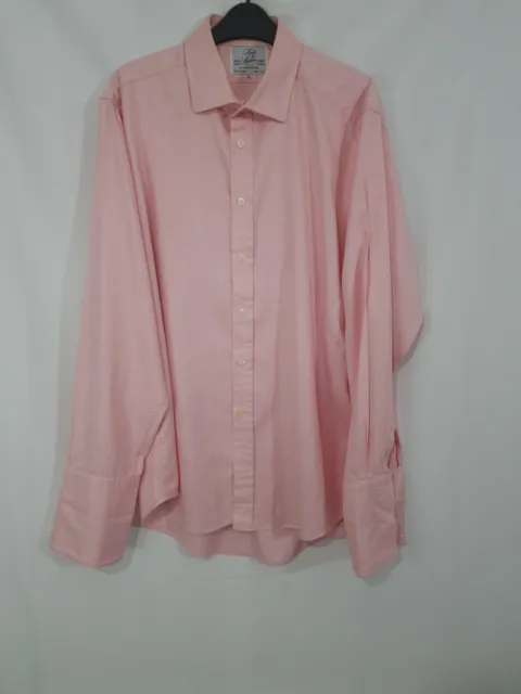 Mens Harvie and Hudson Pink Formal Smart Shirt Cotton, Size 17"