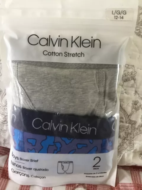 Boys Calvin Klein Boxer shorts Pack of 2 size L age 12-14 NWT