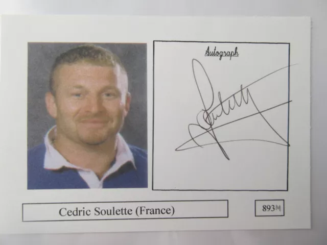 Autographe Cedric Soulette sur carte  Rugby 4