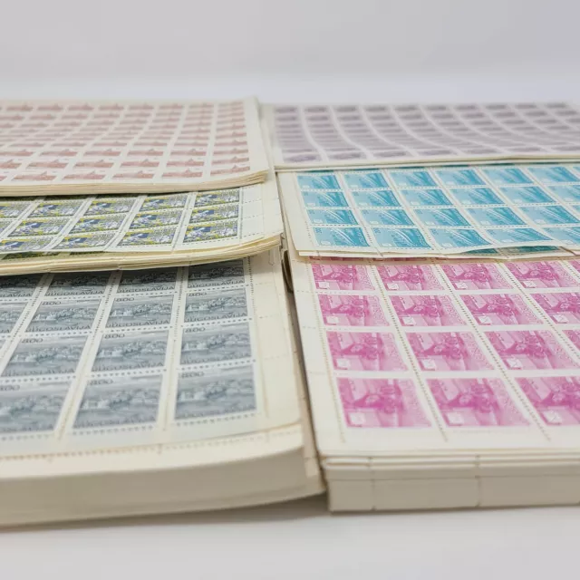 Yugoslavia Huge Lot Mint (MNH) - Over 21,000 (3lbs) of Stamps in Full Sheets 2