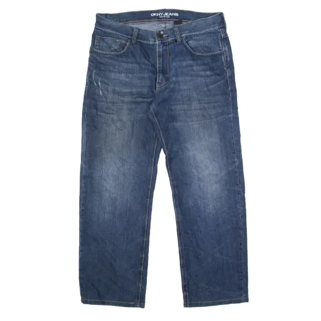 DKNY SOHO Jeans Blue Denim Relaxed Straight Stone Wash Womens W32 L30