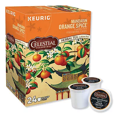 Celestial Seasonings Mandarin Orange Spice Herb Tea K-Cups 24/box 14735 KEURIG 2