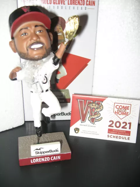 LORENZO CAIN 2021 Bobblehead TIMBER RATTLERS SGA Milwaukee Brewers Bobble Arm
