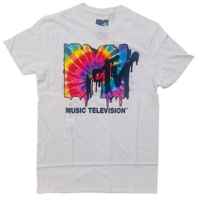 MTV MUSIC TELEVISION Men's Officially Licensed Melted Tie Dye Logo Tee