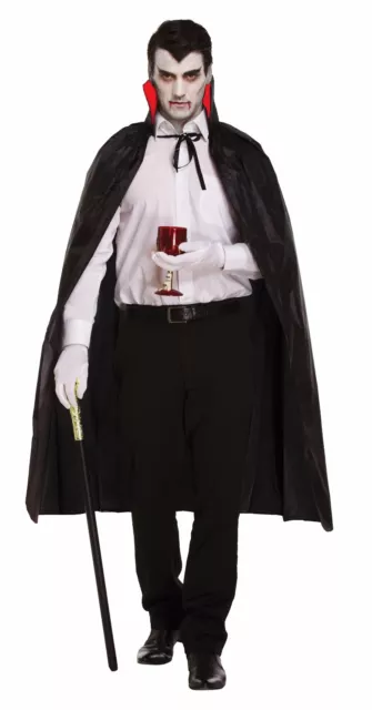 Adult Deluxe vampire Costume Gothic Dracula Mens Halloween Fancy Dress Lot UK