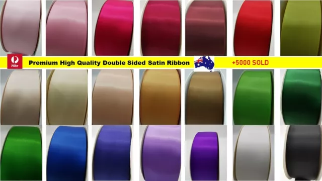 NEW Double Sided Satin Ribbon Premium High Quality 16mm 25mm 32mm 38mm 50mm