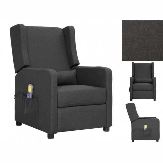 Massagesessel Dunkelgrau Stoff