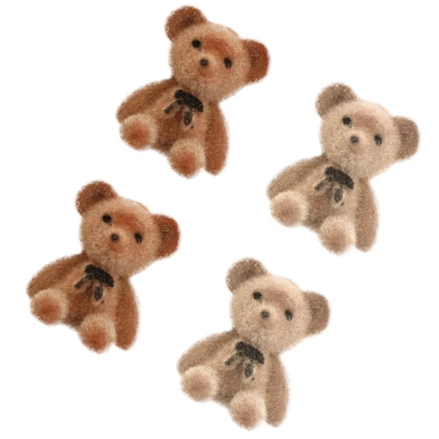 1 set 4 pezzi flocking bowknot orso bambole fai da te borsa forniture (colore assortito)