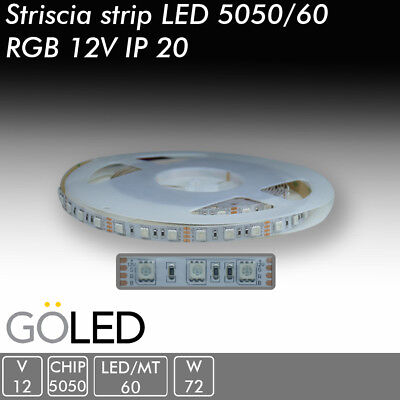Striscia Flessibile Strip LED 5050 300 LED 12V RGB Full Color