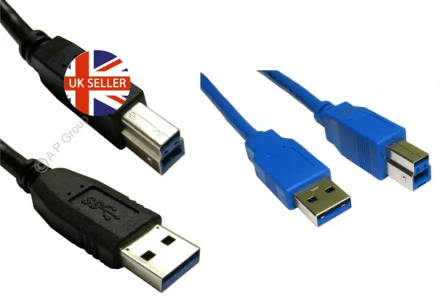 Fast Printer Cable USB 3.0 A to B Lead Black or Blue 1m 2m 3m 5m High Speed Rate