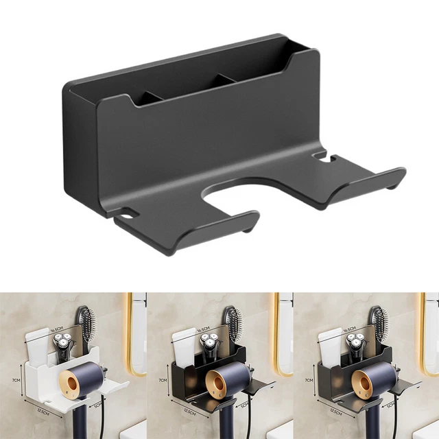 Soporte para secador de pelo autoadhesivo montaje en pared estante de baño soporte de almacenamiento