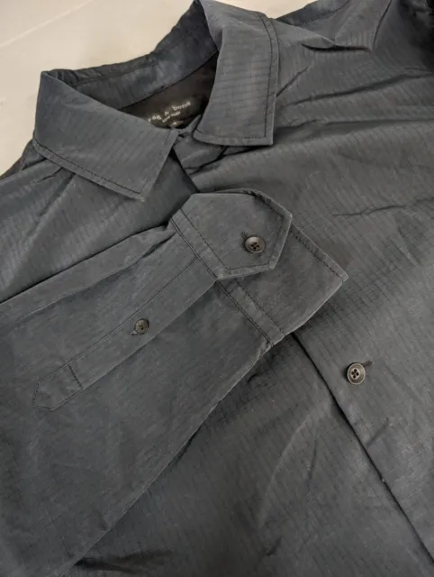 Rag & Bone Finlay Shirt Jacket Men's LG Black Salute Nylon Button Coat NWOT