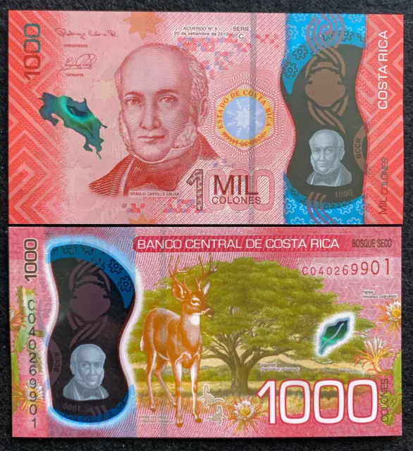 Costa Rica 1000 Colones 2019 P-28 Banknote World Paper Money UNC