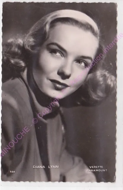 CPSM RPPC STAR DIANA LYNN PHOTO VEDETTE PARAMOUNT Edt P.I.KORES 304