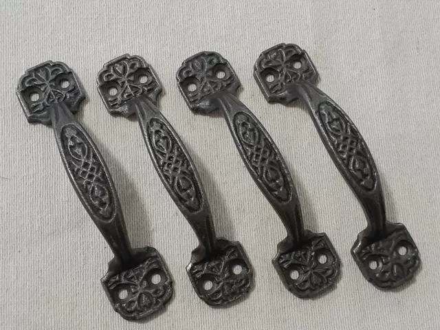 10 Cast Iron Natural Oil Rubbed 4 1/8" Drawer Handles Door Cabinet Pulls