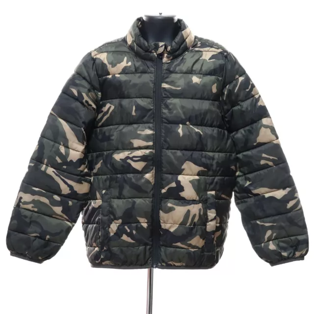 Old Navy Boy's Puffer Camo Jacket 8 M Water Resistant Lightweight Packable Zip