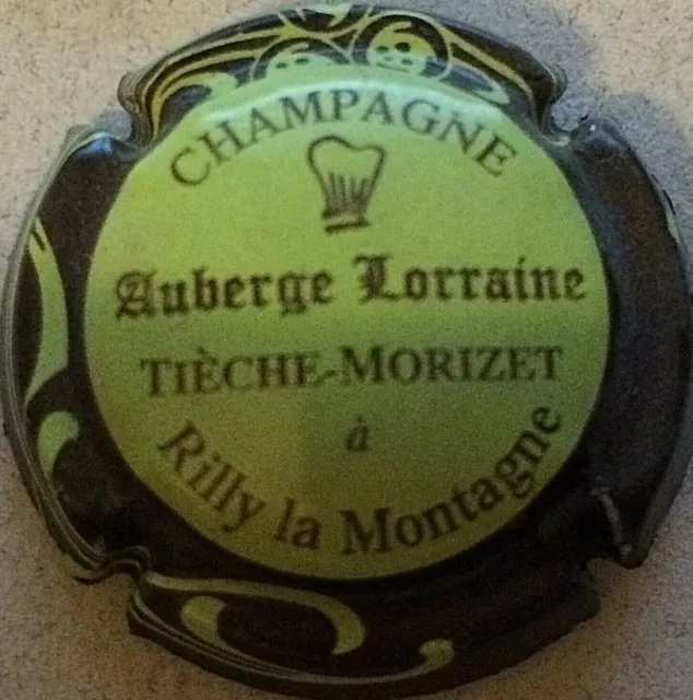 Capsule de champagne TIECHE-MORIZET Auberge Lorraine (12b. vert pâle ctr marron)